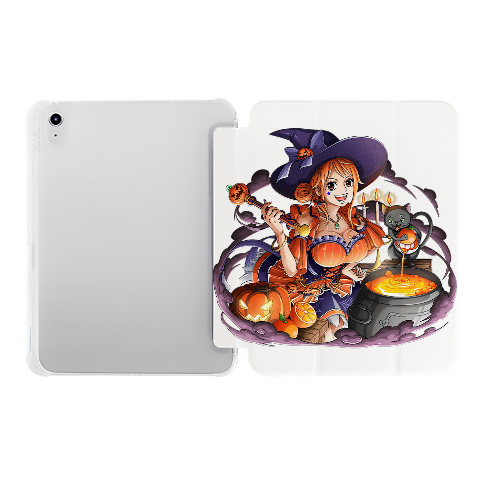 （画像用） ワンピース ナミ ONE PIECE Nami IPad ケース ペン収納付き 三つ折りスタンド PUレザー×シリコン 対応機種9.5/10.5/10.9インチ